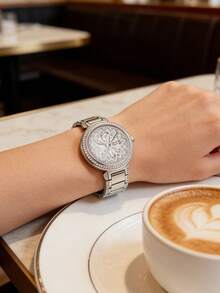 GUESS 女士银色水晶表圈不锈钢手表 GW0528L1 - 銀色 - 查看 4