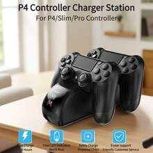 P4 Controller Charger, 2-Hour Rapid Dual Charging, LED Indicator, Overcharge Protection, USB Powered, Compatible With P4/P4 Slim/P4 Pro - View 1