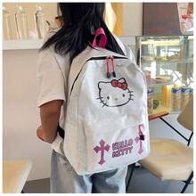 SANRIO 1个三丽鸥Hello Kitty可爱背包，卡哇伊时尚卡通印花书包，带口袋，轻便日常通勤背包 - 送给女孩和三丽鸥粉丝的完美情人节返校礼物 - 彩色 - 查看 10