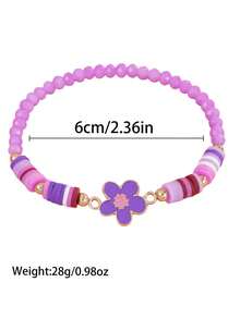Bộ 6 mặt dây chuyền hoa hướng dương và hoa cúc bằng hợp kim, vòng tay co giãn đính hạt đất sét polymer, quà tặng đeo hàng ngày cho bé gái. - Nhiều màu - Xem 5