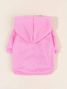 1 pieza Sudadera básica cómoda y cálida de color dopamina, adecuada para gatos y perros, para interiores y exteriores - Rosa - Ver 4