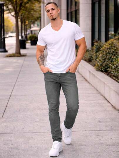 Shendy Vendy Pantalones para Hombre slim fit jeans ajustados corte slim fit para hombre ajustado Vaqueros elásticos Ajustados para Hombre