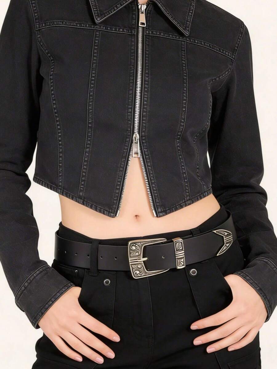 1件装女士时尚高端腰带，波西米亚风西部扣腰带，时尚优雅宽皮带，复古时尚女装 - 波西米亞風腰帶 - 查看 1