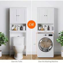 Over The Toilet Storage Cabinet, Bathroom Storage Cabinet White Organizer Over Toilet, Bathroom Space Saver With Adjustable Shelf, White - 白色 - 查看 3