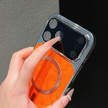 1 chiếc ốp lưng điện thoại nam châm có cửa sổ kính lớn, họa tiết da rắn, thời trang và cá tính, tương thích với các dòng điện thoại 11/13/15/16 Pro Max/17 Pro Max. - màu đen - Xem 7