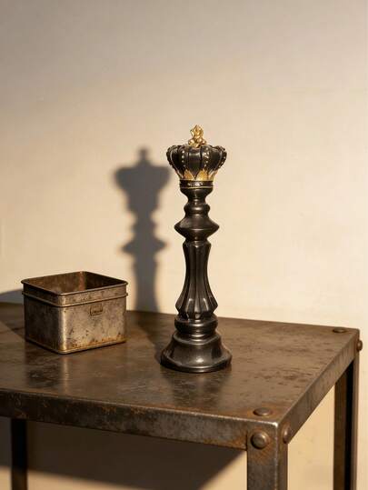 1pc Exclusive International Chess King Decorative Sculpture, Modern Luxury Crown Decorative Sculpture, Elegant Decor For Desk, Shelf, Bookshelf, Fireplace Mantel, Coffee Table, Console Table, Dorm, Home Office, Living Room, Bedroom