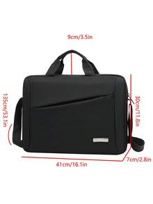 1 chiếc túi nam thời trang đa năng dung tích lớn, cặp xách công sở đựng laptop, chiều rộng 40cm/15.6in, chiều cao 30cm/11.7in, độ dày 7cm/2.73in - màu đen - Xem 11