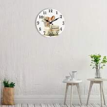2D Design, A Silent Non-Ticking Wall Clock, Featuring A Wooden Decorative Round Design, Is A Rustic-Style Kitchen Decoration With A Tableware Theme, Suitable For The Hallway, Kitchen, Home Office, Studio, Or Guest Room,Mothers Day Gifts,Valentines Gift,Birthday Gifts,Wall Deocr,Room Deocr,Office Decor,House Deocr,Home Deocr Living Room - Style/Multiple Colors/10in/25cm - View 9