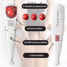 Massageador Elétrico Profissional Vibratório Com Infravermelho (6003) - Branco - Visão 5