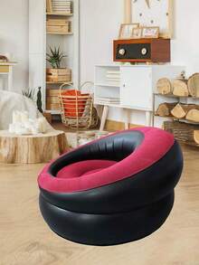 1pc Multiple Styles And Colors Of Lazy Portable Inflatable Sofas / Noon Break Recliners / Leisure Sofas / Outdoor Camping Inflatable Recliners / Single Folding Inflatable Beds / Lightweight And Easy To Inflate / Inflatable Furniture / Multi-Functional Indoor Inflatable Furniture / Easy-To-Clean Material / Balcony Seat Furniture / Folding Chairs Suitable For Offices, Balconies, Camping And Outdoor Trips - Multicolor - View 10
