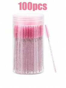 100pcs Eyelash Brush Set With Storage Box & Bag, Eyebrow Pencil, Disposable Angled Eyebrow Brush, Eyelash Extension Brush - Multicolor - View 10