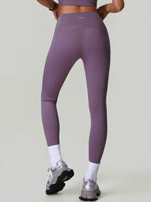 Quần tập thể dục yoga cạp cao ôm bụng dành cho nữ, có túi, thích hợp cho chạy bộ, hoạt động thể thao, tập luyện. - Màu tím - Xem 9