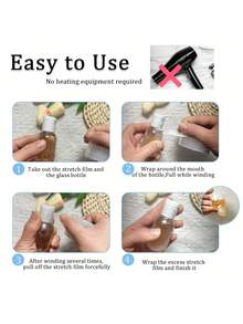 3 cuộn màng co nhiệt, không cần gia nhiệt, dễ sử dụng để niêm phong chai lọ, thích hợp để niêm phong chai, hũ, lon. - Nhiều màu - Xem 4