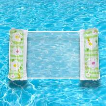 1 pieza Hamaca inflable con flores de lentejuelas, material de PVC, cama flotante inflable portátil para adultos, adecuada para playa, piscina, fiesta, recreación acuática y relajación - Hamaca de dos tubos con flores de lentejuelas - Ver 5