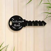 1pc Decorative Wall Mounted Key Holder With 4 Hooks, Can Hang Towels, Keys, Umbrellas And Miscellaneous Items - Ideal For Home And Room Decor - Multicolor - View 5