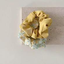 Bộ 12 dây buộc tóc họa tiết hoa nhí, thiết kế tối giản. - Nhiều màu - Xem 7