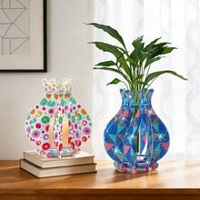 Suporte de Vela com Pintura de Diamante 3D, Conjunto de Arte DIY Vaso de Cristal Oco, Decoração de Casa Cintilante, Presente Criativo para Mãe, Dia das Mães, Aniversário - suporte para castiçal - Visão 7