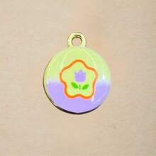 1pc Cute Cartoon Series DIY Jewelry Pendant, Cat/Butterfly/Flower/Horseshoe Oil Drop Elements, Macaron Color Double-Sided Girly Versatile Pendant - Other - View 7