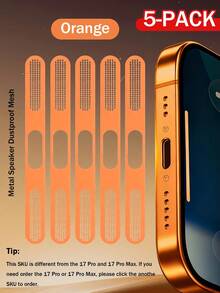 XINHONGYU Bộ 5 miếng ốp bảo vệ loa bằng kim loại, phù hợp với dòng 17 Pro Max/17 Air/16 Pro Max/16/15/14/13/12, được làm từ chất liệu kim loại bền chắc, có các màu: Đen/Bạc/Cam vũ trụ/Vàng/Xanh lá cây/Đỏ/Xanh dương/Tím/Titan sa mạc, v.v. - Nhiều màu - Xem 26