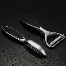 2pcs Stainless Steel Fruit & Vegetable Peeler Set With Non-Slip Handle And Sharp Blade - Metal Straight Peeler, Precise Peeling, Kitchen Tool - Multicolor - View 4