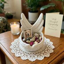 Angel Wing Jewelry Tray Decorative Trinket Dish Catchall Bowl For Rings Earrings Necklaces Vanity Bathroom Desk Organizer For Cosmetics Crystals Office Supplies Storage Home Decor Gift - Multicolor - View 8