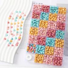 Khoảng 1000 hạt/hộp, 16 ngăn, hạt chữ cái tiếng Anh nhiều màu sắc, thích hợp cho người mới bắt đầu làm trang sức, tự làm vòng tay và vòng cổ. - Nhiều màu - Xem 2
