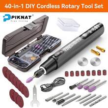 WOLDSATR 40-In-1 Handheld Mini Cordless Rotary Tool Kit, 6 Variable Speed USBRechargeable With LED Light & LCD Display, 3.7V 16000RPM For DIY Crafts, Precision Sanding,Polishing & Drilling - Grey - View 12