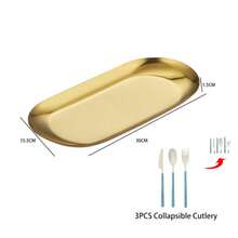 Oval Jewelry Tray, Made Of Gold Stainless Steel Material For Home Jewelry Display, Suitable As Back To School, Easter, Mother's Day Gift - Multicolor - View 8