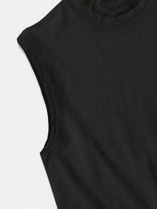 Men's Sleeveless Tank Top Printed With Floral And City Name Patterns, Suitable For Casual Spring/Summer Wear, Emo Style - Black - View 5