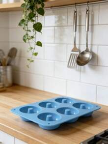 6-Cavity Silicone Donut Mold, Non-Stick Heat Resistant Baking Donut & Cake Maker - Multicolor - View 7