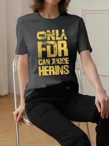 200g Pure Cotton T-Shirt 2025 Summer Ladies New Short Sleeve Pure Cotton Holiday Pattern Short Sleeve Round Neck Couple Wear Small Shirt Tops - 深灰 - 查看 2