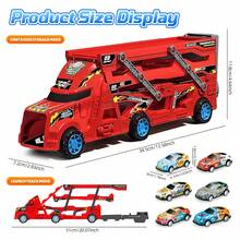 UINLE Baby 2-In-1 Children's Launch And Storage Truck Toy Set, Comes With 8 Alloy Cars, Launch Track And Multi-Layer Storage Dual Modes, Portable Design Supports Play In Multiple Scenarios, Supports Multi-Player Racing Competition, Children's Racing Toy Set, Birthday Gift For Boys And Girls, Holiday Gift, Party Gift, Back-To-School Gift - Multicolor - View 5