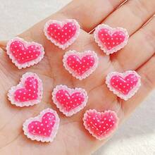 10/30/50pcs 3D Heart-Shaped Resin Candy-Like Decoration, Multicolor Flat For DIY Craft, Hair Clips, Earrings, Phone Case Decor, Valentine's Day Gift Making - Random Color - Multicolor - View 15