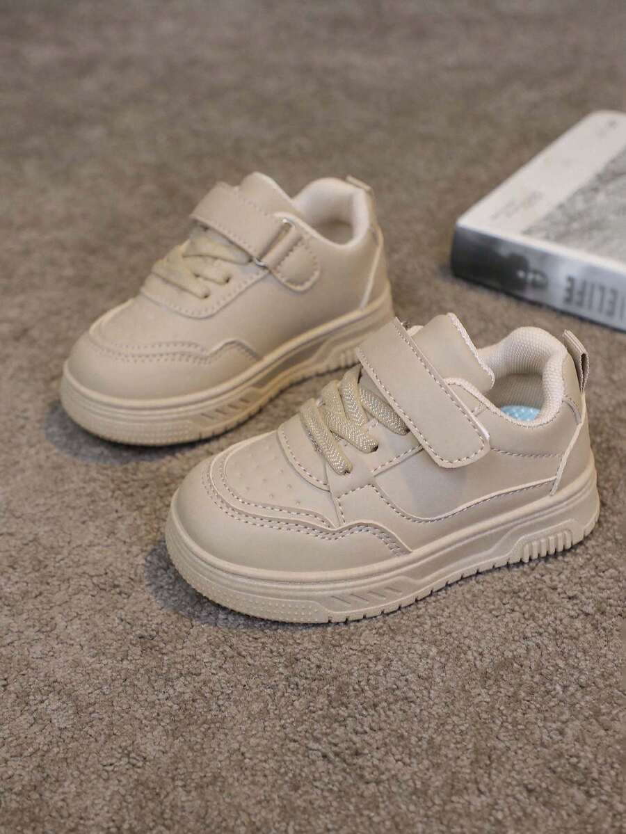 2026 Spring New Hook And Loop Casual Shoes For Toddlers & Kids, Soft Sole Non-Slip Breathable Sneakers, Versatile For Boys & Girls - Khaki - View 1