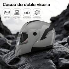 Casco De Motocicleta Con Visera Abatible Sport Dot - Gris - Ver 2