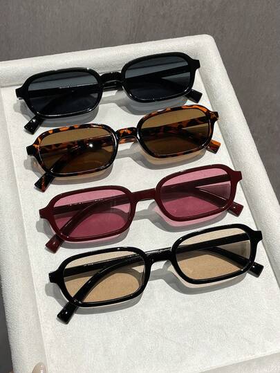 4pcs Casual Classic Travel Frame Fashion Glasses, Women's Fashion UV Protection Beach Vacation Party Gift, Everyday Matching Glasses Set