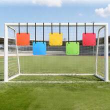 1 set Cible d'entraînement de football réglable, disque cible à accrocher avec bande autoagrippante pour la pratique du tir, équipement d'entraînement de soccer, accessoires de cadre de but, accessoires de tir au hockey - Multicolore - Voir 9