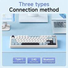 AULA F75 Wireless Mechanical Keyboard Bluetooth 2.4G RGB Customized 75% Layout PBT Keycaps RGB Backlight Wired Gaming Keyboard Rechargeable 4000mAh Metal OEM Profile Gasket Structure Personal Comp - 查看 5