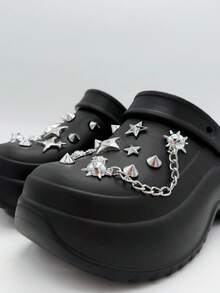 22 st DIY Punk Style Avtagbara Metallnitar Dekorativa Tillbehör Lämpliga För Trädgårdsskor - Silver - Visa 2