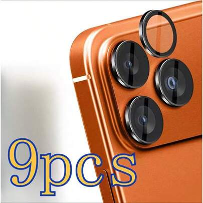 9pcs Camera Lens Protector Film, Fit Compatible With Apple 17/16 Pro Max/16 Pro /17pro/17promax/15promax/17AIR/14/13/12/11 Promax Pro Plus' Mini, Ultra- Individual Lens Protective Film, High-Definition Tempered Glass Camera Screen Protector
