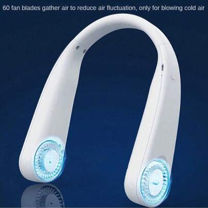 1pc Neck Hanging Fan, High Wind Force & Long Endurance Neck Fan, Portable Slouchy Cooling Device With Display, Quiet Mini Fan, Great Gift For Family And Friends In Summer