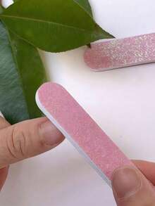 10套/5套/1套，粉色美甲护理套装：迷你指甲锉、心形海绵和水晶棒，非常适合抛光珠宝和DIY美甲护理 - 彩色 - 查看 6