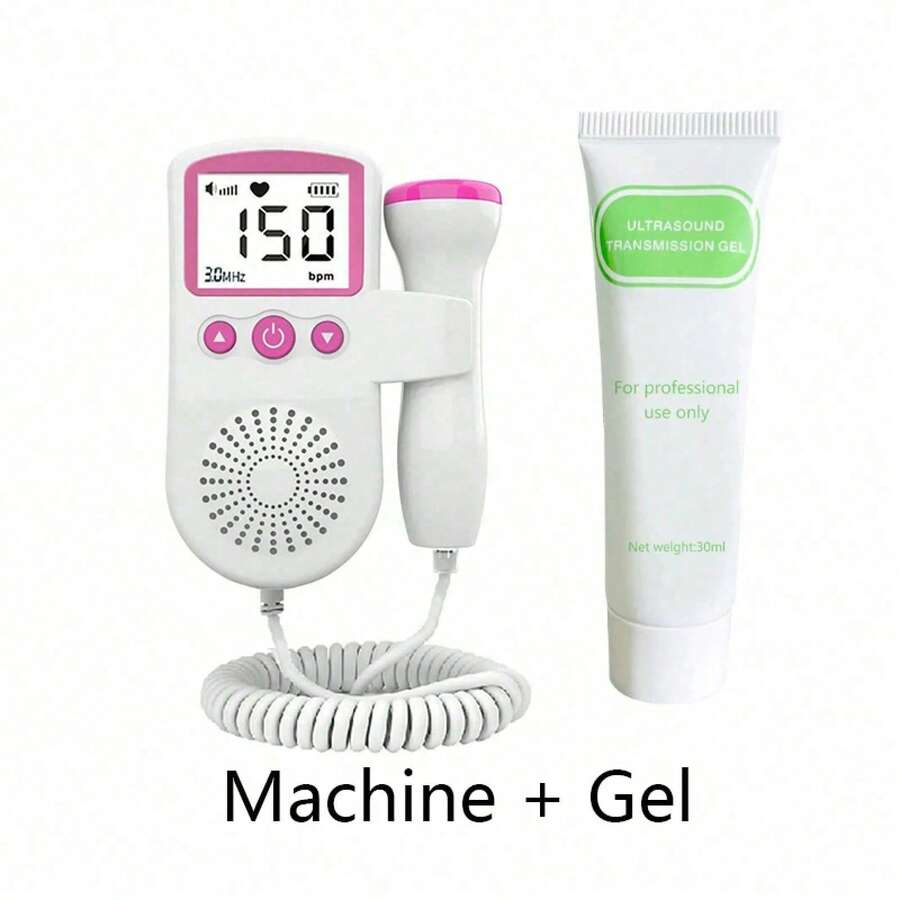 Home Pregnancy Heart Monitor With Gel, High Sensitivity Large Screen, Saf⁢E Baby Heartbeat Detector, Great Gift For Mom To Be - 粉色 - 查看 1