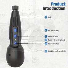 1 Set 3.6V Wireless Electric Screwdriver Kit, Electric Screwdriver, Rechargeable Electric Screwdriver, Electric Ball-Shaped Handle Screwdriver - Black - View 4
