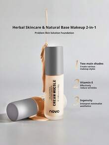 NOVO Luminous Cream Foundation, Oil Control Waterproof Concealer Long-Lasting Makeup, Suitable For Any Makeup Look, Perfect Makeup Effect, Ideal For Commuting And Travel - 01# Porcelain Gloss - View 4