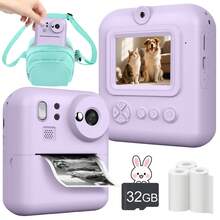 Instant Print Camera,48MP 1080P HD Point And Shoot Cameras With Flash, Digital Camera With 5 Games, Filters And Music, Instant Print Dual Lens Digital Camera Toys, Selfie Digital Camera For Print Paper, Christmas Holiday Birthday Gifts - Multicolor - View 14