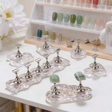 1个心形和熊图案可重复使用磁性亚克力美甲展示架，云朵形便携式假指甲展示架，美甲工具 - 彩色 - 查看 6