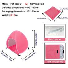 Foldable Pet Tent, Suitable For Both Cats And Dogs, With Breathable Mesh Mosquito-Proof Design, Indoor/Outdoor Pet Kennel, Suitable For Home, Camping, Grass, And Beach, Blue/ Grey/ Pink, Multiple Sizes To Choose From. - Multicolor - View 15