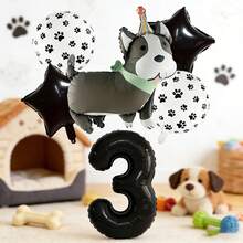 Cute Puppy Birthday Balloon Set, Includes Puppy Foil Balloons, Black And White Paw Print Balloons, Star Foil Balloons And Black Number Foil Balloons, Suitable For Decorating Children's Birthday Parties, Pet Puppy Gatherings And Other Events - View 13