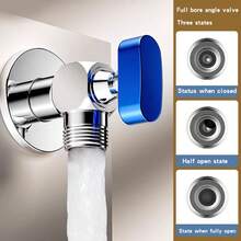 Válvula de parada angular, calibre de entrada y salida de 1/2'', válvula de cierre de 1/4 de vuelta, para agua caliente y fría - Azul - Ver 2